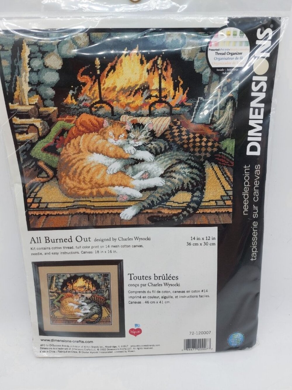 Dimensions Needlepoint All Burned Oou Charles Wysocki Sealed Cats NOS 2002